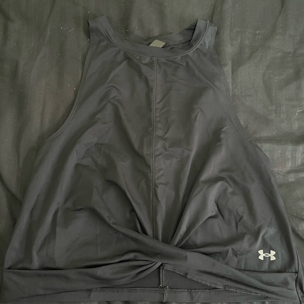 Under Armour Black Twist-Front Athletic Tank